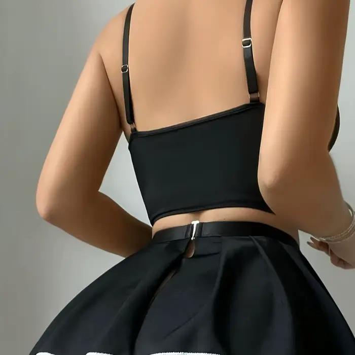 Femmes Transparent soutien-gorge et culotte jarretière ensemble de sous-vêtements chaud érotique Sexy Costumes