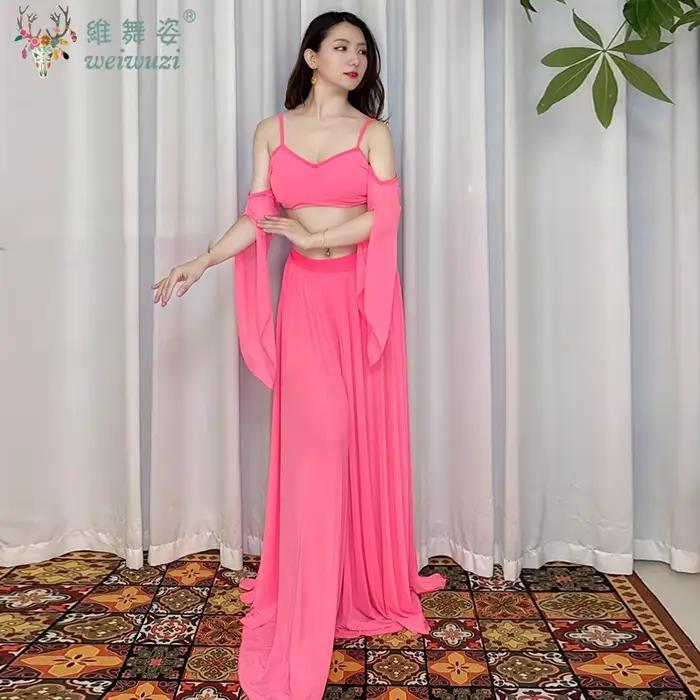Ensemble de Costumes de danse du ventre, tenue, jupe et haut, ensemble de 2 pièces pour femmes adultes, vêtements de travail pour pratique de Performance sur scène