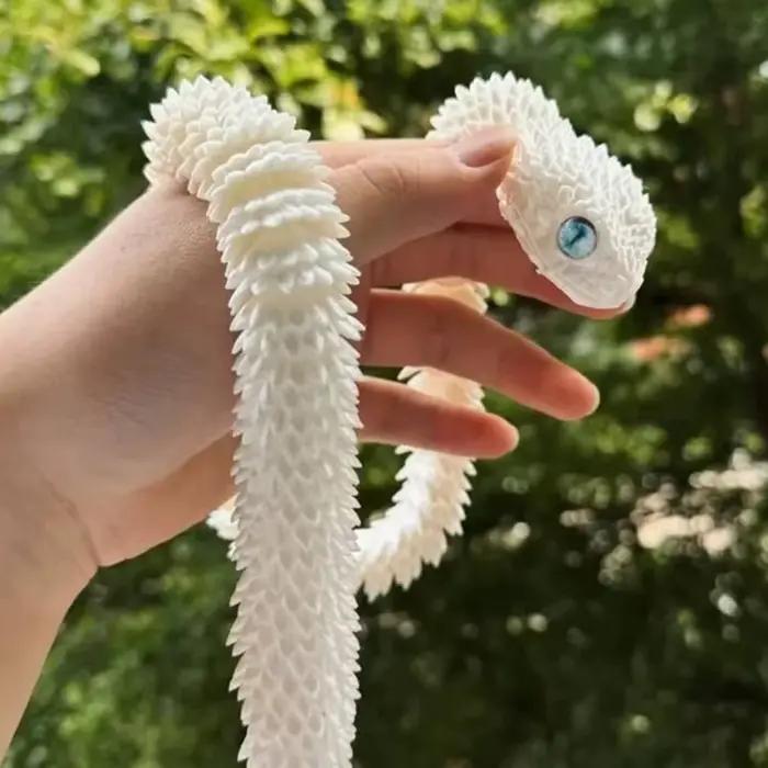 Nouvelle Statue de Serpent Réaliste Imprimée en 3D 2026, Jouet Anti-Stress Articulé, Simulation de Serpent, Ornement de Bureau, Modèle Animal, Cadeau