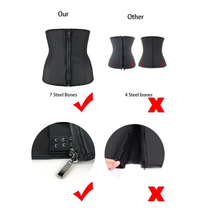 Corsets en Latex avec Fermeture Éclair en Acier pour Femme, Ceinture Amincissante, Grande Taille, XXS - 6XL
