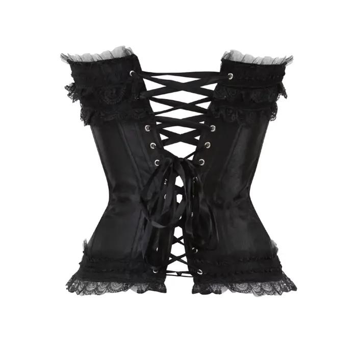 Corset Sexy en Satin, surbuste, dentelle, nœud papillon, décoré, Clubwear, Showgirl, modelant le corps, grande taille