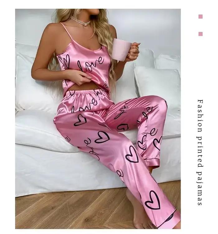 Ensemble de pyjamas en satin pour femmes