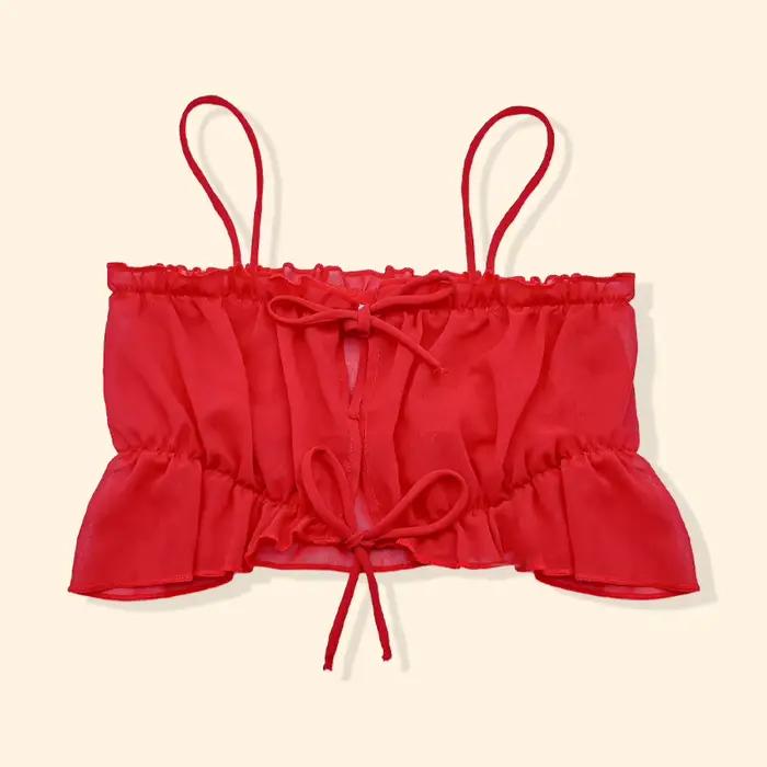 Soutien-Gorge Rouge à Volants pour le Jour de Noël et le Nouvel An