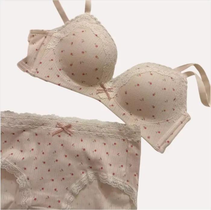 Ensemble de soutien-gorge Floral en dentelle pour adolescents