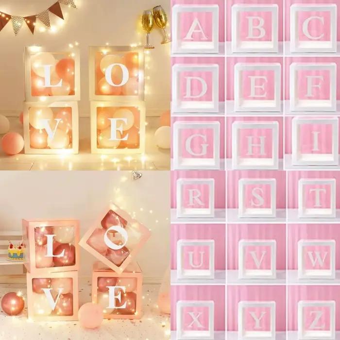 Boîtes à lettres en forme de ballons DIY, lettres de l'alphabet A-Z pour fête sur le thème de l'amour, baby shower, mariage et accessoires photo d'anniversaire