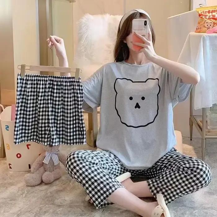 Pyjama trois pièces à manches courtes pour femmes