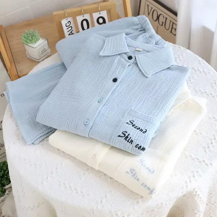 Pyjama femme 100% coton automne printemps manches longues