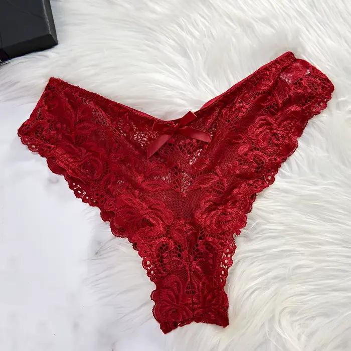 Ensemble de lingerie rouge transparente pour femmes