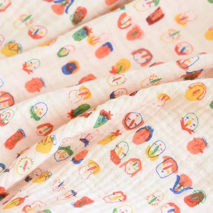 Chemise de nuit en coton imprimé à manches longues pour femmes