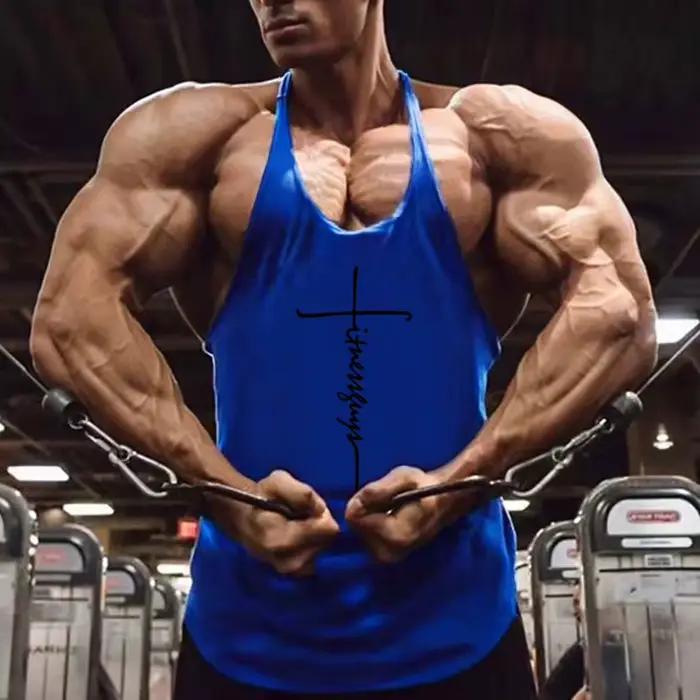 Débardeur d'été en coton respirant sans manches pour hommes, vêtements musculaires d'entraînement et de Fitness