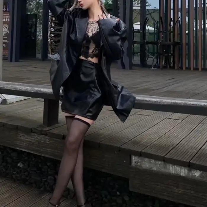 Bas noirs sexy Kawaii, lingerie à la mode, transparents, jambes chaudes, long tube, cuisse haute, jolis bas de boîte de nuit, nouvelle collection 2022
