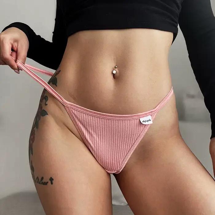 Coton Sexy femmes culottes simples tongs Lingerie slips sous-vêtements féminins sport g-strings chaud t-back respirant caleçon