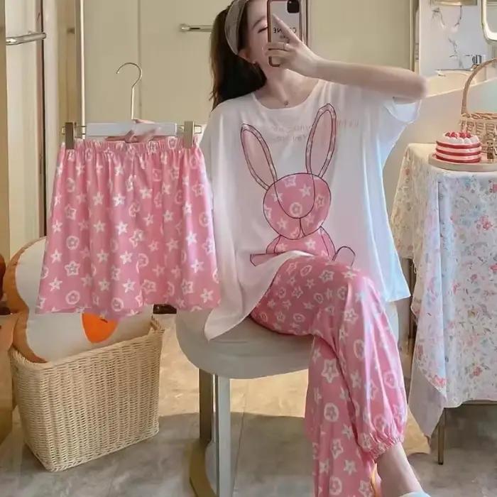Pyjama trois pièces à manches courtes pour femmes