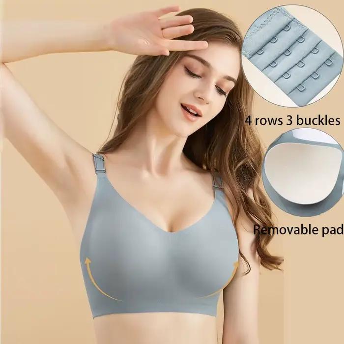 Soutien-gorge sans couture élégant en élasthanne et nylon pour femmes, décolleté en V profond, confortable et sophistiqué pour occasions spéciales et tous les jours