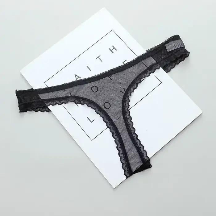Culotte transparente en nylon pour femmes, string taille basse, transparence légère, élégance discrète, romantisme et séduction, occasions spéciales