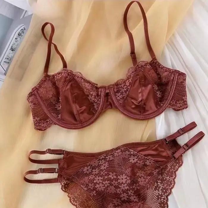 Soutien-gorge intime en maille et dentelle à fleurs