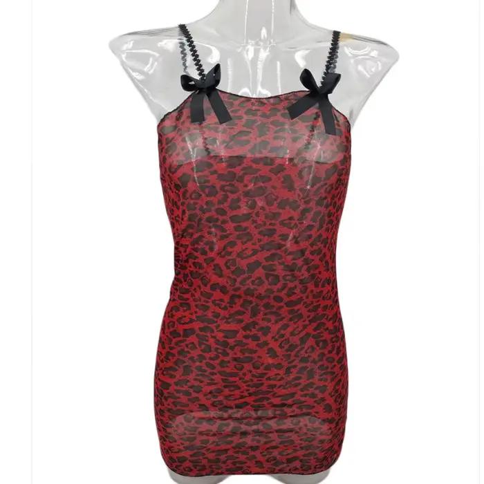 Chemise de nuit léopard Sexy pour femmes
