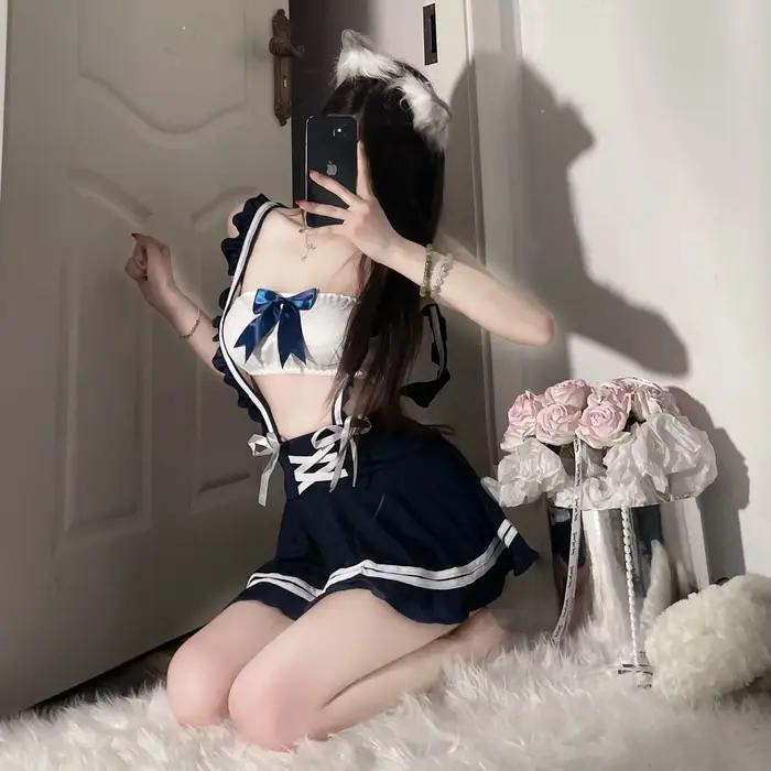 Nouvelle Lingerie Sexy 2026, Costume de Cosplay, Costume de Soubrette, Uniforme d'Étudiante, Mini-jupe Sexy, Pyjama, Lingerie Sexy pour Femme, Ensemble Sexy pour Fille