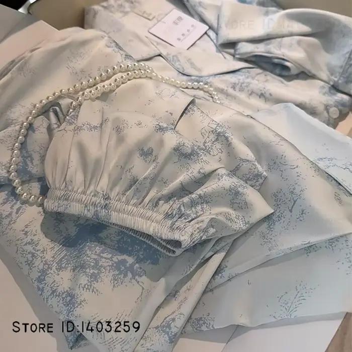Nouveau femmes Pijamas soyeux Satin 2 pièces Pyjamas ensemble vêtements de nuit printemps automne pantalon
