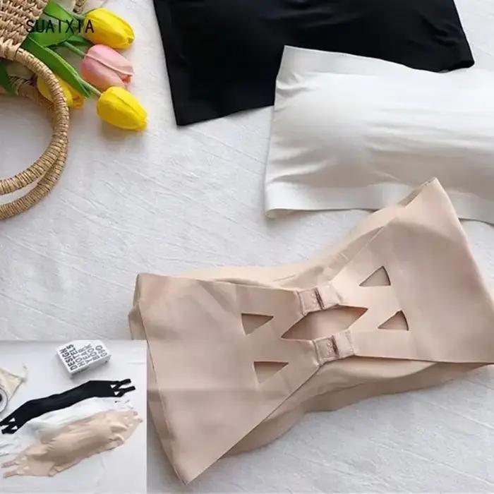 Soutien-gorge invisible sans couture pour femme, bustier sans bretelles, sous-vêtements respirants enveloppés sur la poitrine, nouvelle collection