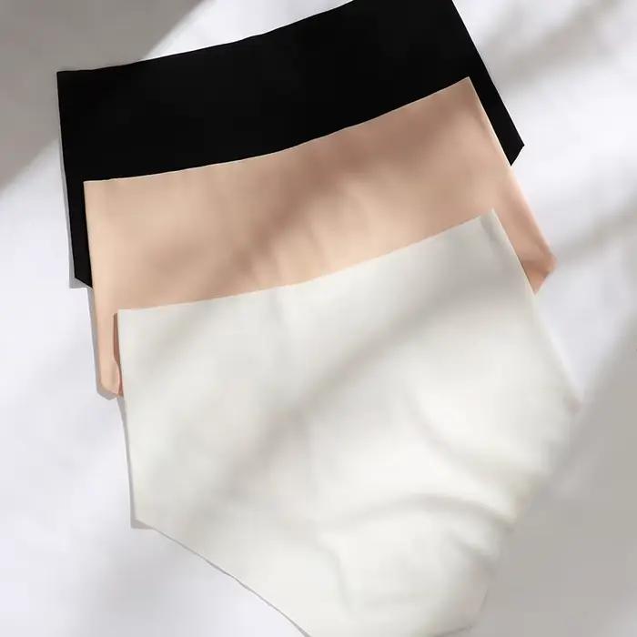 Culotte taille haute sans couture en soie glacée