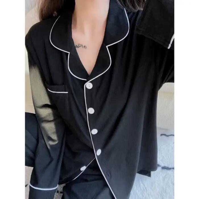 Pyjama en coton à manches longues pour femmes