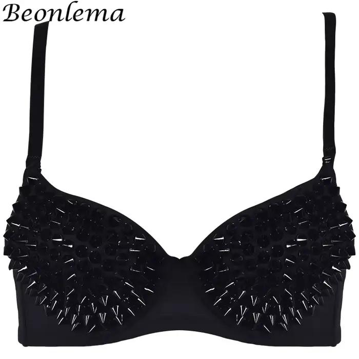 Soutien-gorge Sexy Steampunk accessoires Rivet barre Corset or argent Push Up haut bustier femmes Clubwear Lingerie chaude sous-vêtements féminins