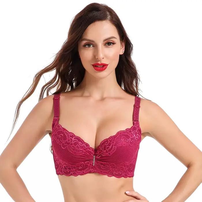 Soutiens-gorge pour femmes soutien-gorge Plus grande taille Super Push Up Bralette dentelle intimes Lingerie Sexy sous-vêtements à armatures E chaud