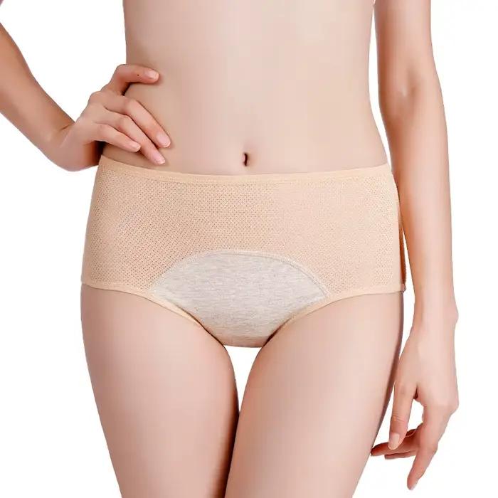 Culotte menstruelle en élasthanne et polyamide pour femme, sous-vêtement anti-fuite, pantalon physiologique, sans couture, taille haute, confort tout au long de la journée