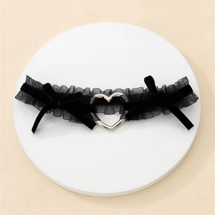 Lolita – jarretelles en dentelle, ceinture de jambe, Punk, croix, cœur, nœud, anneau de jambe, cloche élastique, cuisses, ras du cou, chaîne, Lingerie pour femmes, harnais Cosplay