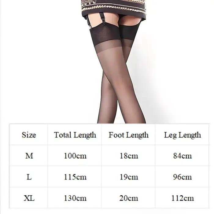 100 - 130 cm Super Long Non élastique Nylon cuisse haute bas femmes Sexy Ultra mince sous-vêtements transparents avec emballage de vente au détail