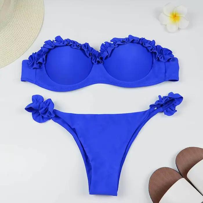 Push Up Bikinis à volants soutien-gorge à armatures tasse Bikini 2026 femmes maillot de bain maillot de bain pour femme deux pièces Bikini ensemble maillot de bain bain