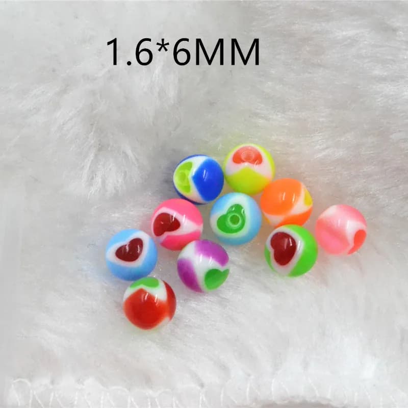 Bijoux de perçage pour le corps, boules acryliques en forme de cœur coloré, bricolage pour remplacem