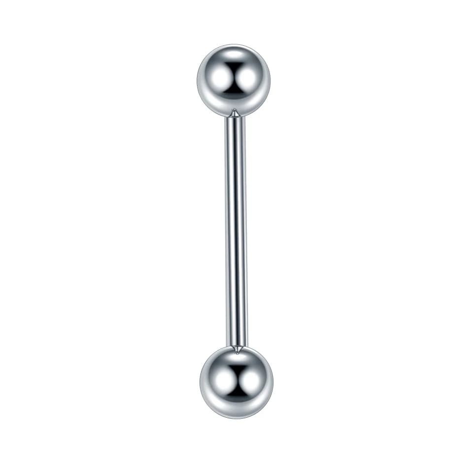 Anneau de langue en titane, 1 pièce, Piercing, bijoux de corps, haltère industriel fileté externe, b