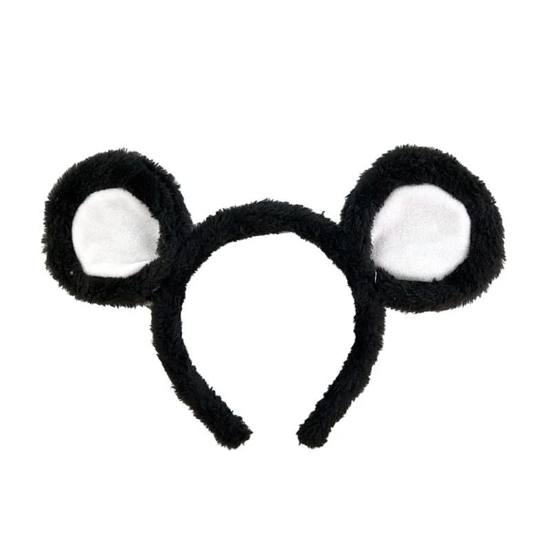 Bandeaux en peluche oreilles d'ours doux, cerceau pour se laver le visage, bandes d'animaux de dessi