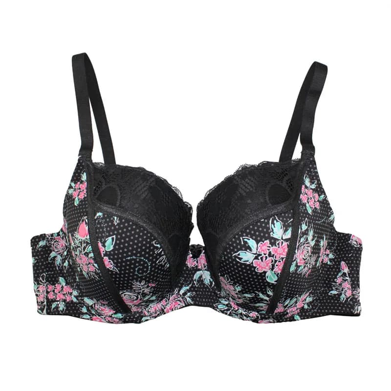 Soutien-gorge à armatures en dentelle, imprimé, Sexy, à la mode, Push-Up, bonnet 3/4, pour femmes, i