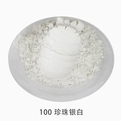 Pigment de poudre nacrée de mica d'argent brillant naturel, paillettes d'ongle de mica, poudre de pe