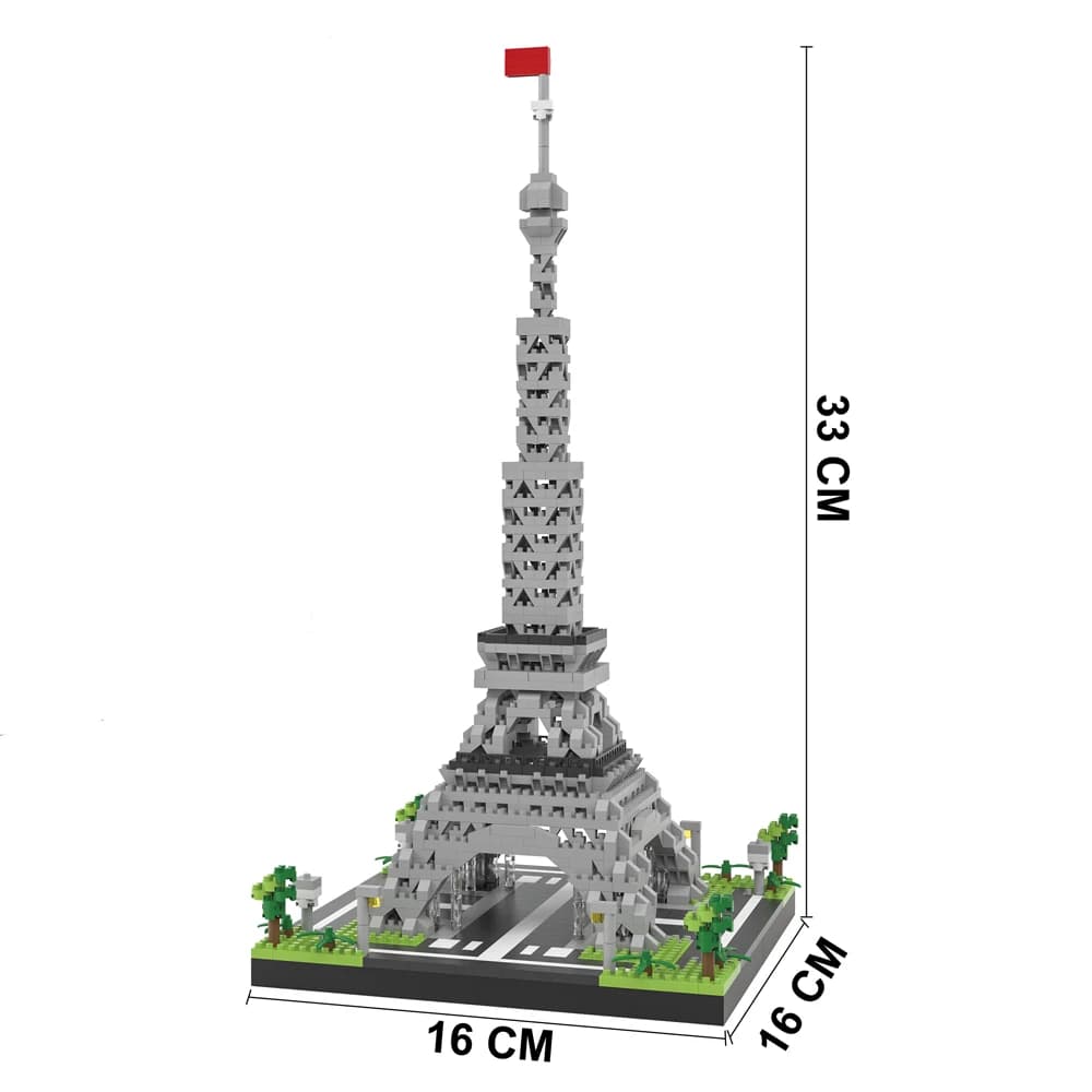 Modèle d'architecture du Musée du Louvre en 3D, micro-blocs de construction, décoration de maison/bu
