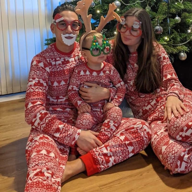 Ensemble pyjama de noël pour famille, mère, père, enfants, vêtements assortis, barboteuse pour bébé