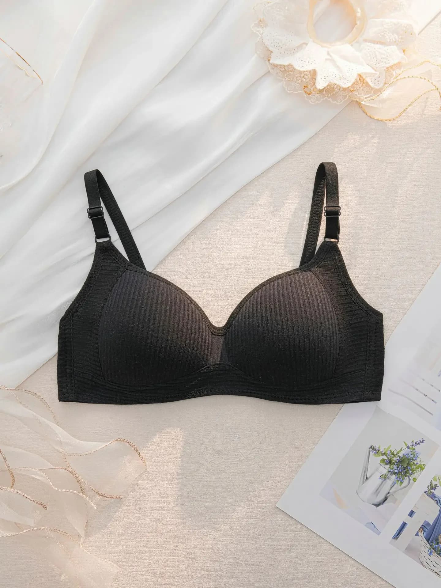 Soutien-gorge en coton sans anneau d'acier pour femmes, respirant, léger, soutiens-gorge de grande t