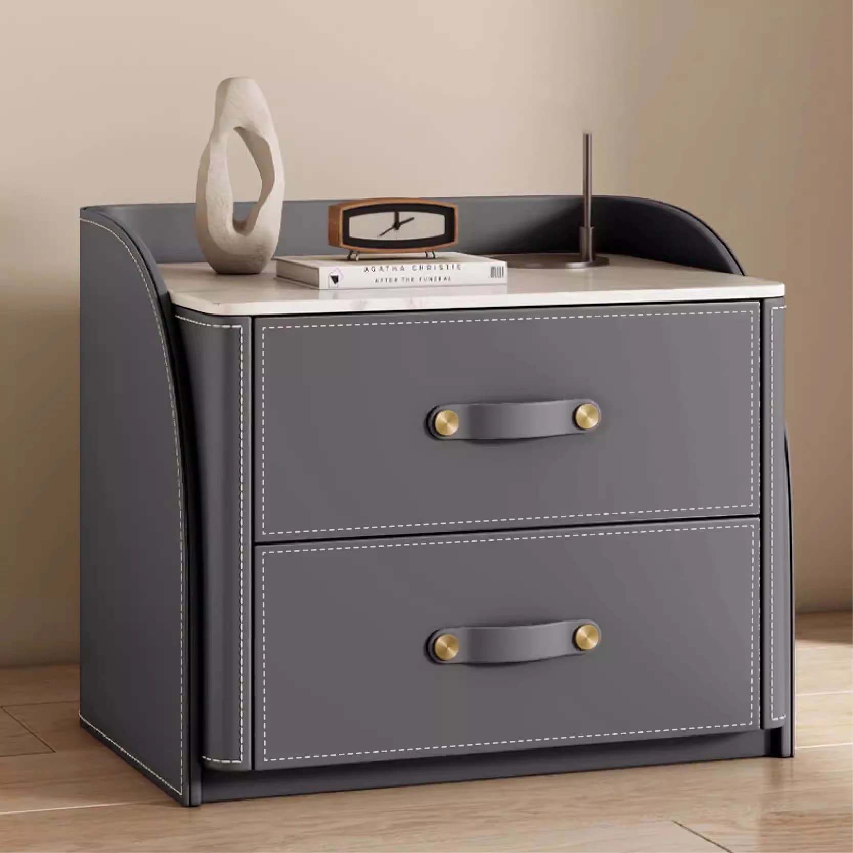 Table de chevet peu encombrante, de luxe, tendance, italienne, moderne, unique, glamour, avec tiroir