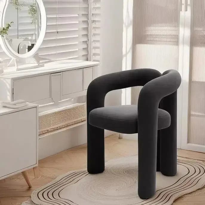 Fauteuil en tissu velours doux et respirant pour salon de manucure, structure robuste et résistante,