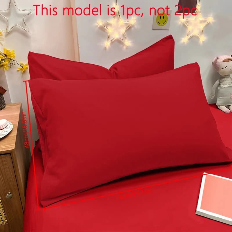 1 taie d'oreiller mate de couleur unie, taie d'oreiller douce à poche scellée pour chambre à coucher