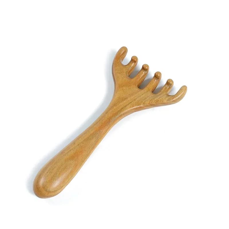 Peigne de massage méridien pour le corps, bois de santal, bois de cerf, dents larges, acupuncture, a