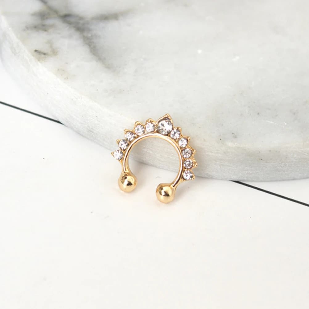 Anneau de nez en cristal doré, matériau de qualité supérieure, Durable, exquis, Design Unique, acces