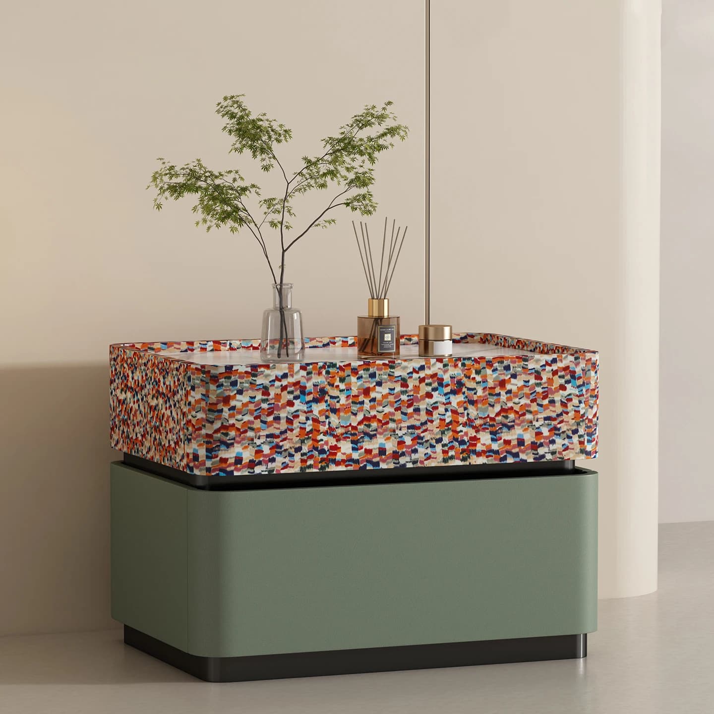 Tables De chevet simples et modernes, Design tendance, esthétique, délicatesse, Glamour, luxe, meubl