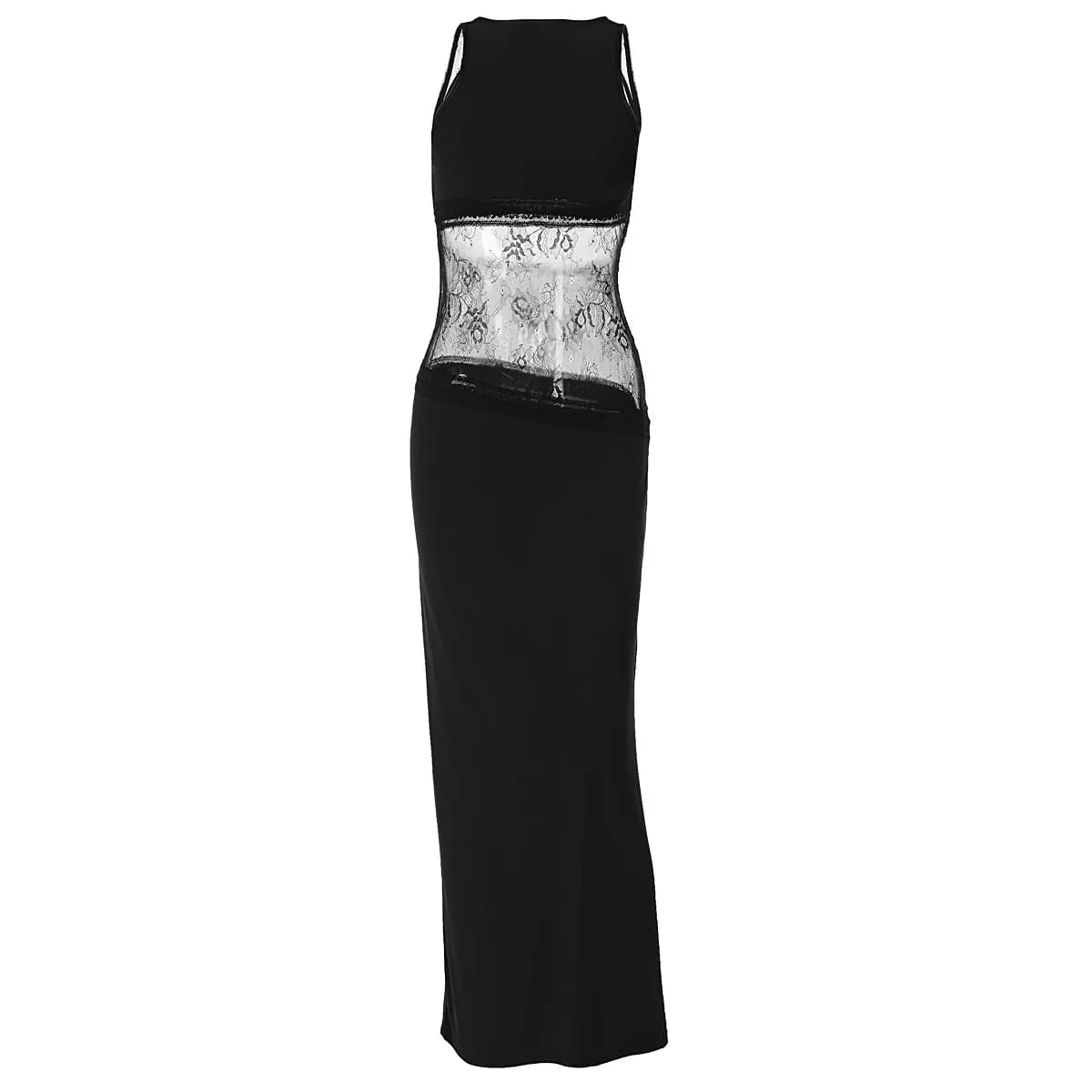 Robe longue moulante en dentelle, élégante, dos nu, Sexy, sans manches, décontractée, rouge, rose, n