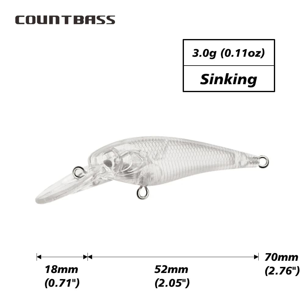 Countbass-Corps de Leurre Vierges, Appâts de Pêche Non Pehonneur, Plug, Shad, Wobblers, Minnow Coula