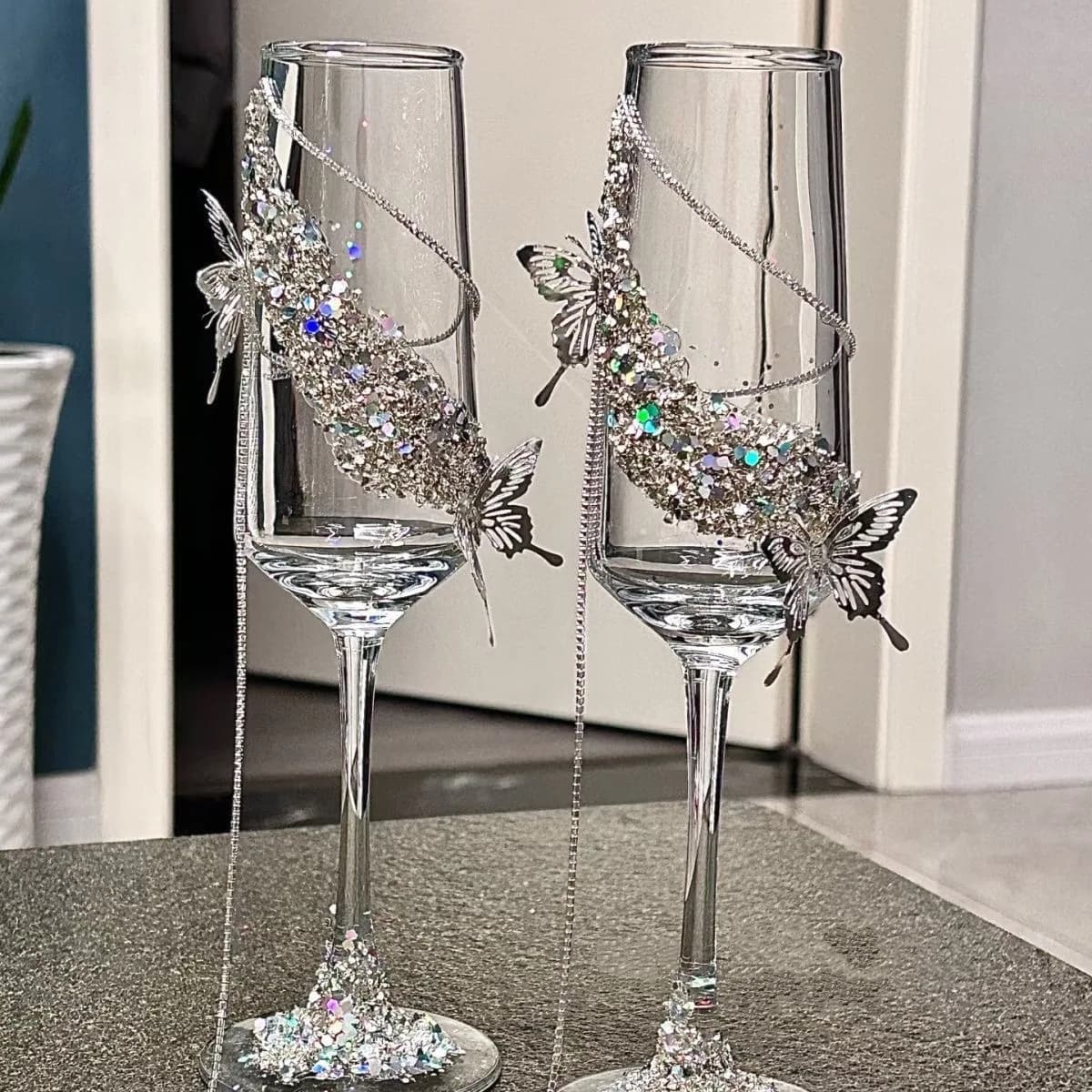 Verre à cocktail de mariage en forme de diamant, coupe à champagne haut de gamme, cadeau de mariage,