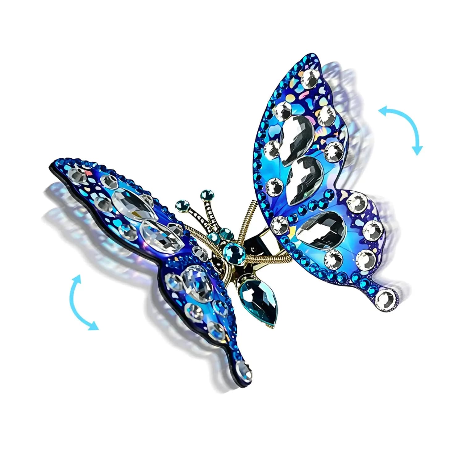 Barrettes Papillons Scintillants à Ailes Mobiles Effet Laser Irisé – Polyvalentes – Charme Papillon